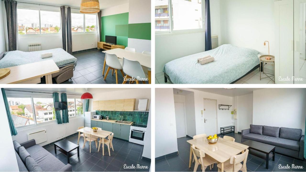 Escale-Marne Fr - 202 - Free Parking - Free Luggage Storage - All Equipped - Linen Included - Washing Machine - 10Mn Walk Metro 8 - Rer A - Panoramic View - From 1 To 14 Guests Мезонз-Альфор Екстер'єр фото