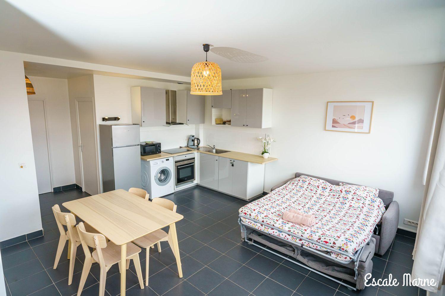 Escale-Marne Fr - 202 - Free Parking - Free Luggage Storage - All Equipped - Linen Included - Washing Machine - 10Mn Walk Metro 8 - Rer A - Panoramic View - From 1 To 14 Guests Мезонз-Альфор Екстер'єр фото